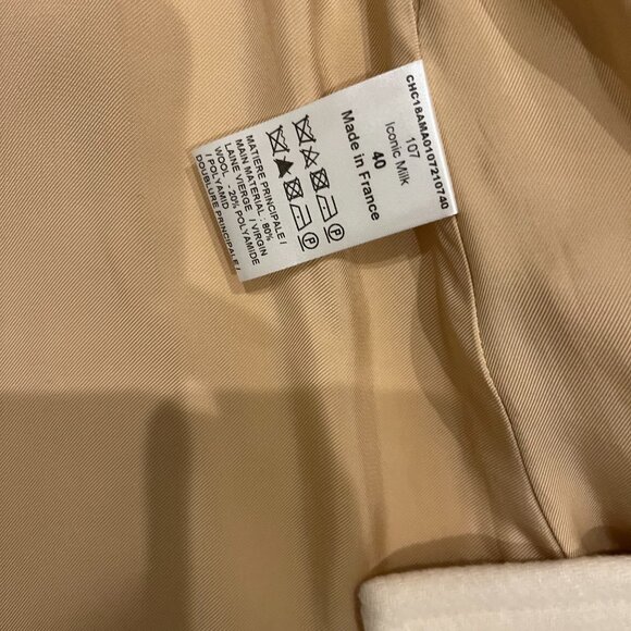 Chloe Ivory Women's  Virgin Wool Coat - Picture 4 of 5